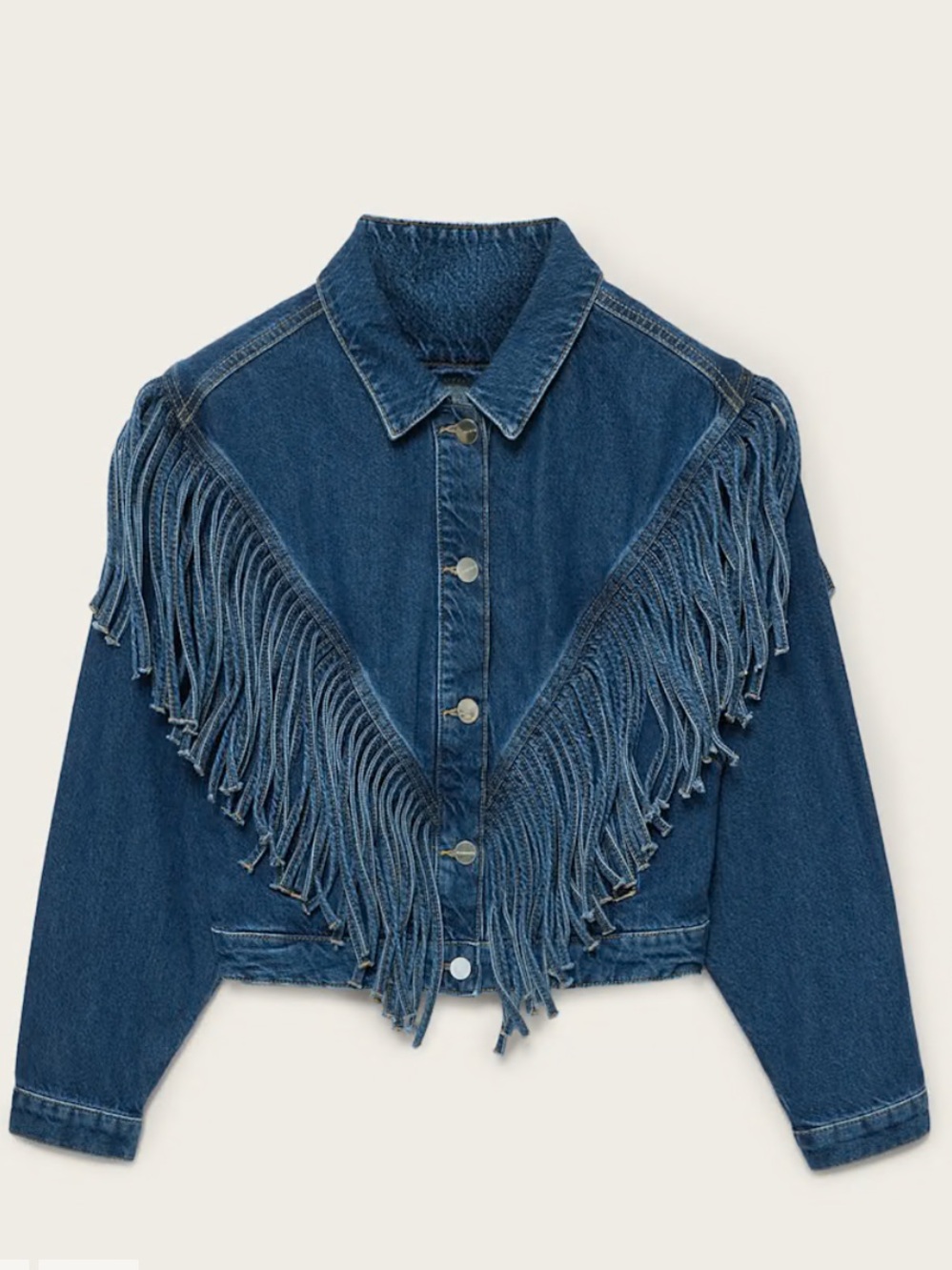 All Saints Marlene Western Tassle Jacket Indigo